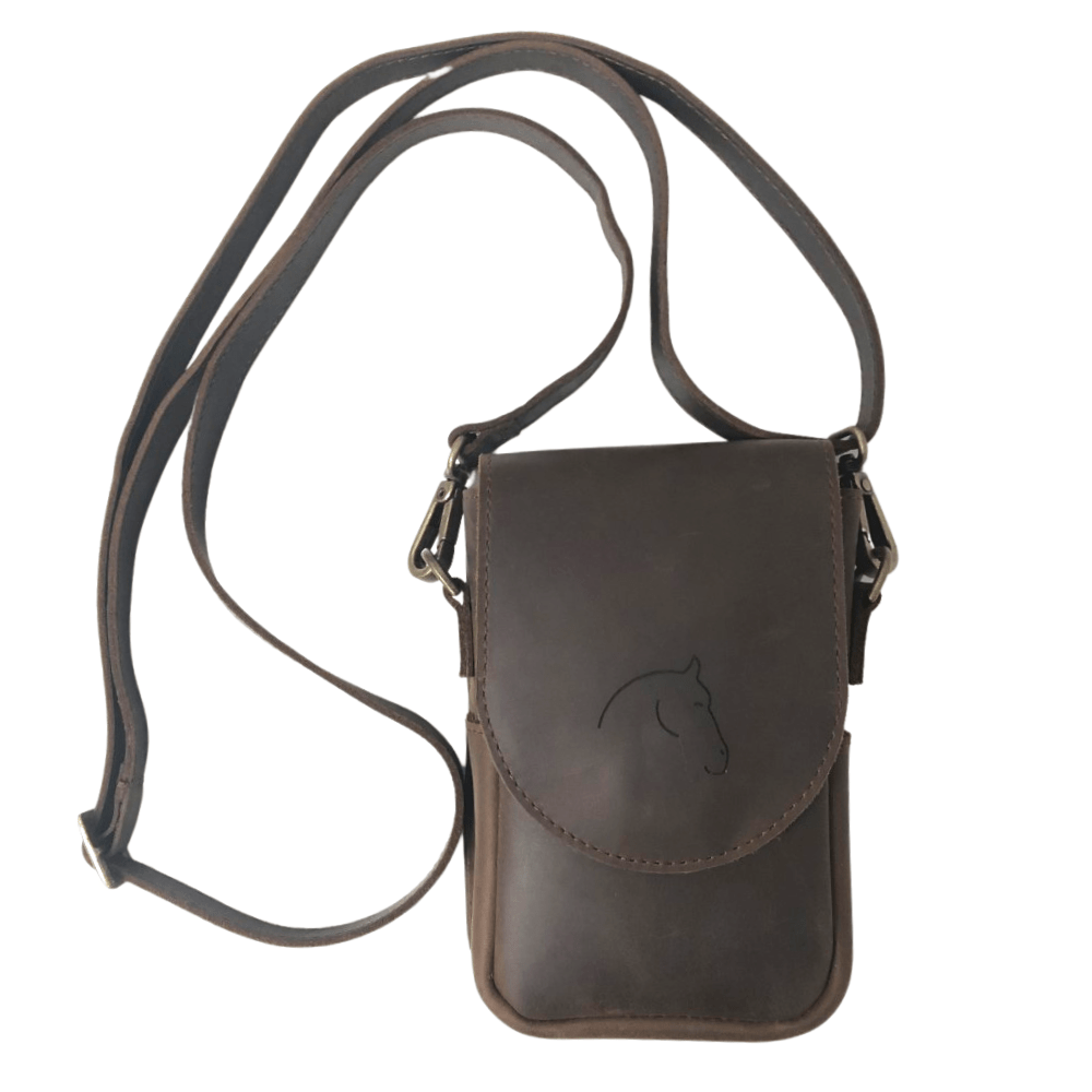 Brown Leather Crossbody Purse Small Holster Bag for Men 